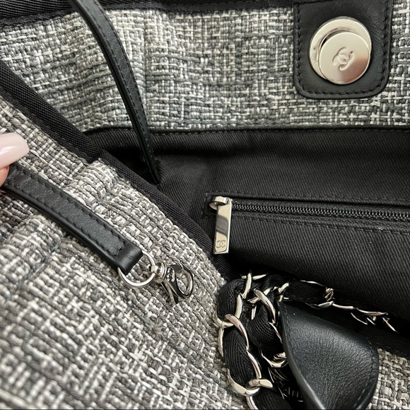 Chanel Canvas Large Deauville Charcoal Tote - Picture 11 of 16